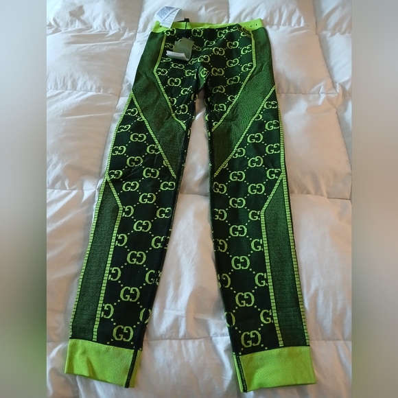 Men's / unisex Gucci GG green leggings /pants - Picture 3 of 6
